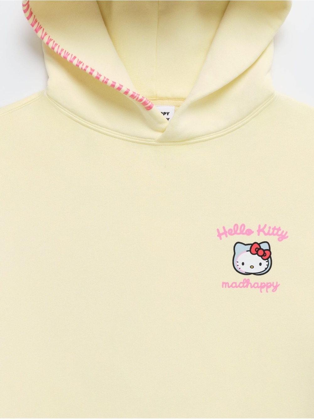 SOLD OUT NWT Madhappy x Hello Kitty Pale Yellow Hoodie with Pink Accents
